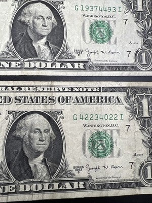 Lot of 4 1963 B $1 Barr Notes Fancy Serial Bills & * Star FRN Notes Circ #707
