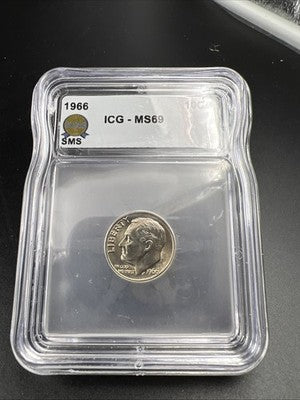 1966 SMS 10c Roosevelt Dime Coin ICG MS69