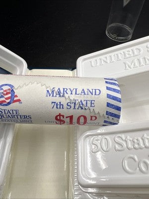US Mint Certified 2000 D Maryland State Statehood Quarter Roll BU UNC