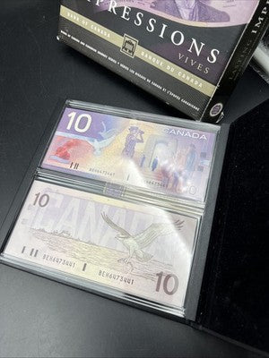 1986-2001 Lasting Impressions Collector's Set- Two Canada $10 Bank Notes
