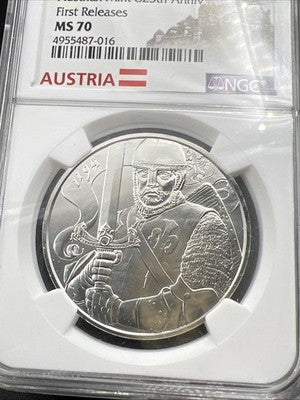 2019 Austria King Leopold V 1 oz Silver 825th Anniversary NGC MS70