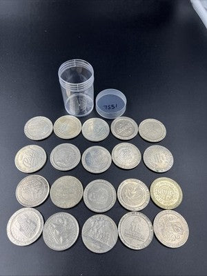 Lot of 20 $1 Casino Dollar Gaming Tokens Metal Circulated Conditions SKU#7551