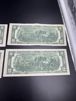 Lot of 4 1976 Bicentennial $2 Two Dollar Bills Circulated #777