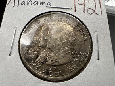 1921 50c Alabama Classic Commemorative Silver Half Dollar Coin AU About UNC