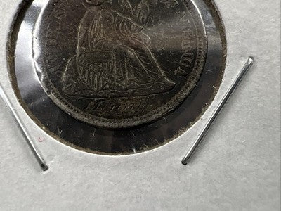 10c Seated Liberty Dime VF Details Graffiti "Minnie" Engraved