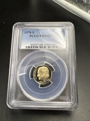 1978 S Roosevelt Copper Nickel Dime Coin PCGS PR69 DCAM #084 Proof