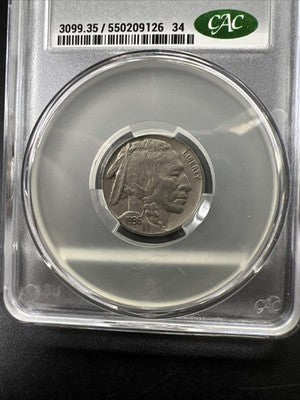 1936 P 5c Buffalo Nickel Coin CAC VF35 Choice Very Fine Circulated Certified