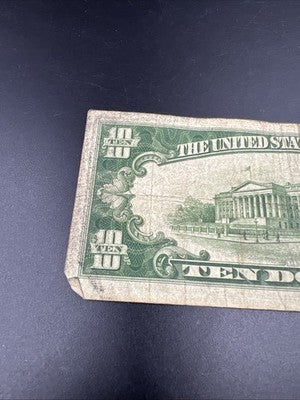 1934 A $10 FRN Ten Dollar Federal Reserve Note New York District VG Circ #27