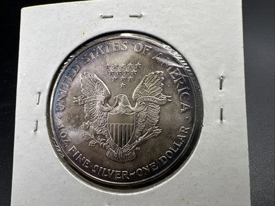 1996 1 Oz ASE American Silver Eagle Coin CH BU UNC Neat Toning Toner