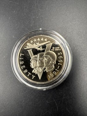 1991 - 1995 P WWII World War II Half Dollar Coin Gem Proof in used Capsule