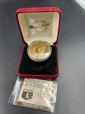 Highland Mint Alex Rodriguez Bronze Collector’s Coin Medal In Box
