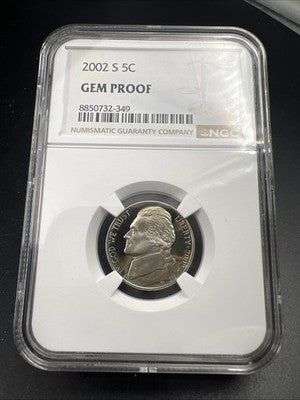 2002 S 5c Jefferson Nickel Gem Proof NGC Certified #349