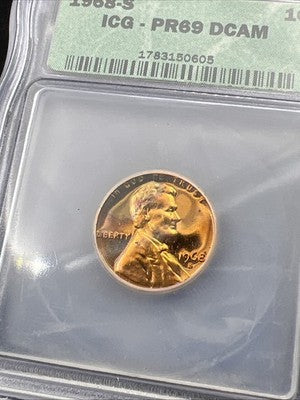 1968 S 1c Lincoln Memorial Cent Penny PR69 DCAM ICG