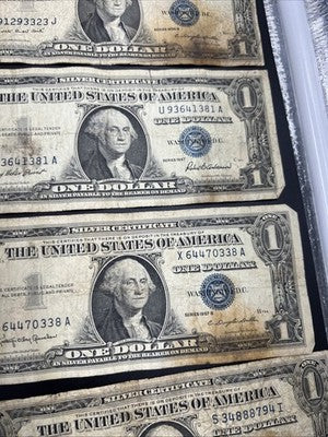 Lot of 10 VERY CIRC 1957 1935 $1 Dollar Silver Certificate Blue Seal Notes #80