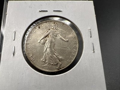 1917 France 2 Francs Silver Coin Choice EF XF Extra Fine Circ