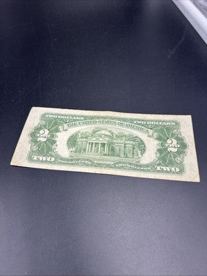 1928 G $2 Two Dollar Legal Tender US Red Seal Note Fine Circ #477