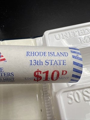 US Mint Certified 2001 D Rhoad Island State Statehood Quarter Roll BU UNC