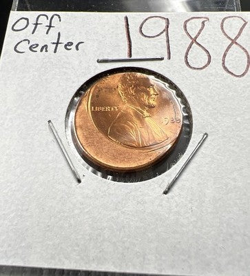 1988 1c Lincoln Memorial Cent Penny 40% Off Center Gem BU UNC SKU#AO