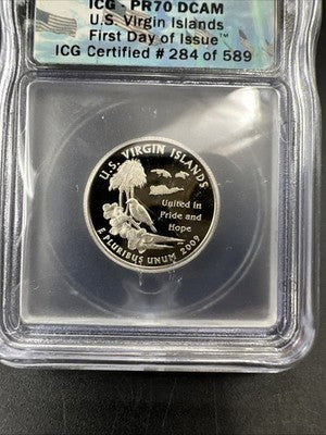 2009 S Virgin Islands Clad Quarter Gem Proof ANACS PR70 DCAM ICG #89