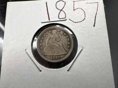 1857 10c Seated Liberty Dime Coin EF XF Extra Fine Circ