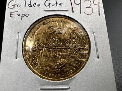 1939 Golden Gate International Exposition Medal AU About UNC