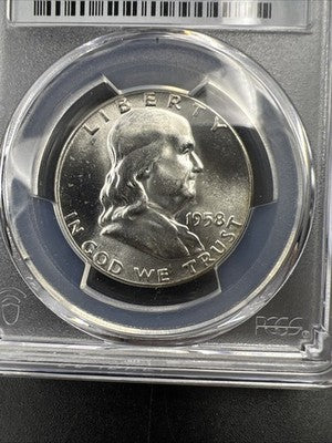1958 P 50c Franklin Silver Half Dollar Coin PCGS MS64 CH BU Certified #79
