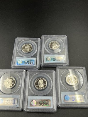 2006 S Complete 5 Coin CLAD Proof Quarter Set PCGS Graded PR69 DCAM