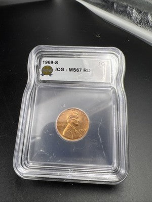1969 S Lincoln 1c Memorial Cent Coin ICG MS67 #02