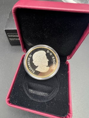 2014 Canada $20 Gilt Perched Bald Eagle Proof 1 oz Silver Coin in RCM Box COA