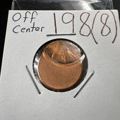 1988 1c Lincoln Memorial Cent Penny 70% Off Center UNC SKU#AR