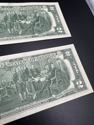 3 Consecutive 1976 $2 Two Dollar Bicentennial Postal Notes AU Marietta GA #81