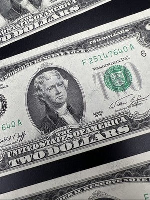 11 Consecutive 1976 FRN Two Dollar Bicentennial Bills UNC Atlanta District #37