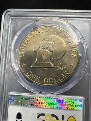 1976 P Type 2 $1 Ike Eisenhower Clad Copper Nickel Dollar Coin PCGS MS63 #419