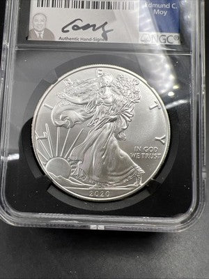 2020 S Emergency Production 1 Oz American Silver Eagle Moy Signature NGC MS70 #1