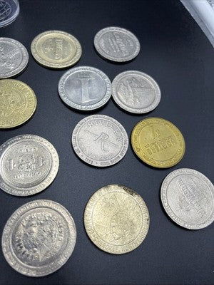 Lot of 20 $1 Casino Dollar Gaming Tokens Metal Circulated Conditions SKU#7538