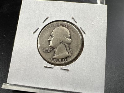 1950 P 25c Washington Silver Quarter Coin AG Circ DDR Double Die Reverse SK#a