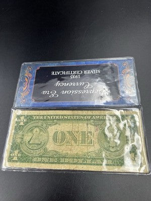 1935 E $1 One Dollar Silver Certificate Very Circulated in Vinyl Display #39