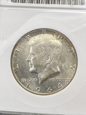 1964 D Kennedy FS-106 Half Dollar Coin Double Die Obverse DDO 006 ANACS MS64 #65