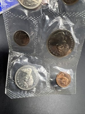 1968 Canada 6 Coin Set with No Island Variety Dollar Coin UNC