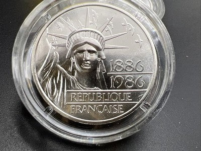 1986 France Piedfort 100 Francs Silver Statue of Liberty Coin