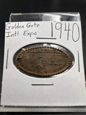 1940 Golden Gate Bridge San Francisco Elongated Coin Holed