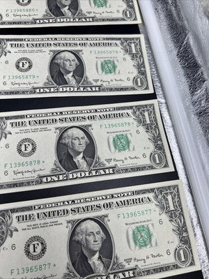12 Consecutive 1963 A * Star FRN Federal Reserve Notes UNC Bills #886