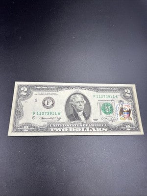 1976 $2 Bicentennial Postal $2 FRN Note Bill Neat Serial # 11273911 CH AU