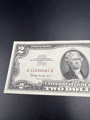 1963 $2 USN United States Note Red Seal #461 UNC