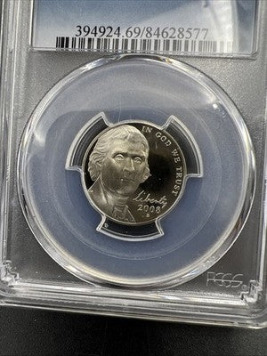 2008 S 5c Jefferson Nickel Coin PCGS PR69 DCAM #77