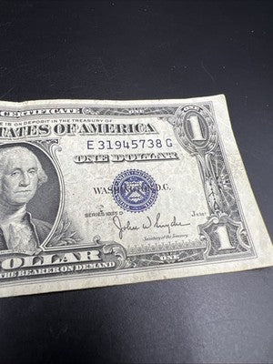 1935 D $1 Wide Margin US Silver Certificate Fine Circ #38