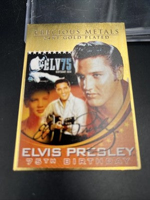 Elvis Presley 75th birthday Gold Plated Card