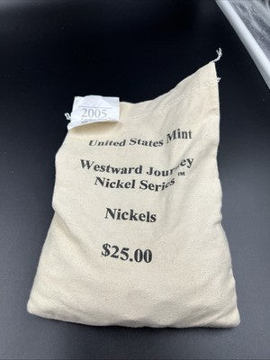 500 Coin BU U.S. Mint Bag 2005 P D Bison Westward Nickel Coins UNC