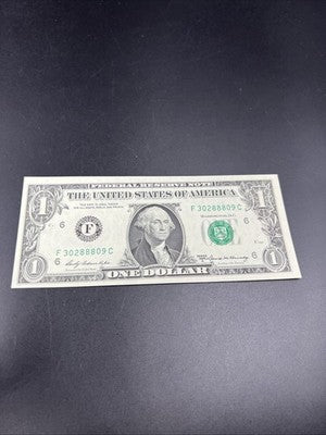 1969 $1 One Dollar FRN Federal Reserve Note UNC #809