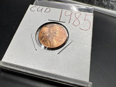 1985 P 1c Lincoln Memorial 1c Penny Coin Major Die Cud Error CH BU UNC RB sku#3